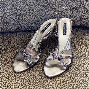Silver Slingback leather Designer Sandal